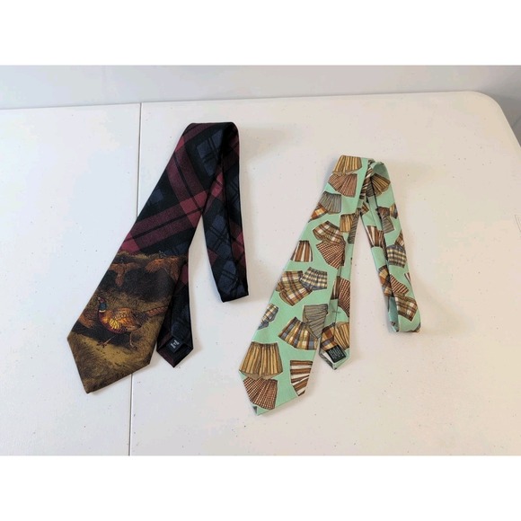 Polo Ralph Lauren Other - Lot of 2 VTG Polo Ralph Lauren Ties Mens 100% Silk USA Novelty Pheasant plaid‎